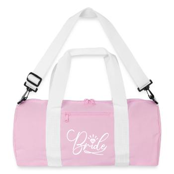 Braut Passende Verlobung Braut Dusche Hochzeit - Recycelte Duffel Bag - Rosa/Weiß - Vorne