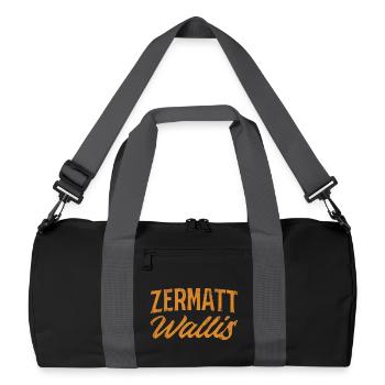 Zermatt Valais lettering in vintage style - Recycled Duffel Bag - black/graphite grey - Front