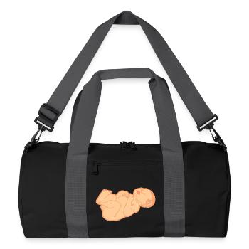 Neugeborenes, heller Hautton - Recycelte Duffel Bag - Schwarz/Graphitgrau - Vorne