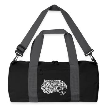Papagei Tier Vogel Zoo Afrika Tropisch Urwald - Recycelte Duffel Bag - Schwarz/Graphitgrau - Vorne
