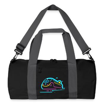 Look de bande dessinée de train - Sac de sport recyclé - noir/gris graphite - Devant