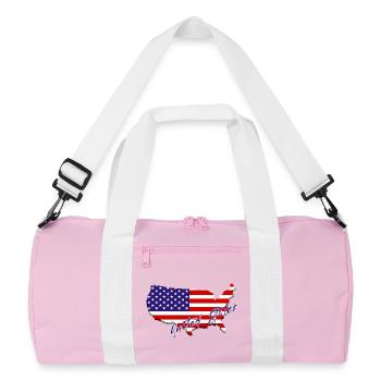 Carte des États-Unis, American Pride - Sac de sport recyclé - rose/blanc - Devant