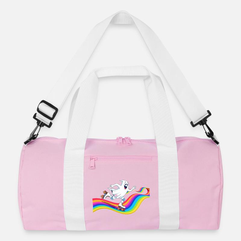 Geist beim Rollschuhlaufen auf Regenbogenbahn Recycelte Duffel Bag