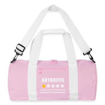 Conception typographique audacieuse pour la sensibilisation à l'arthrite - Sac de sport recyclé - rose/blanc - Devant