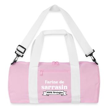 Farine de Sarasin 100% Bretagne - Sac de sport recyclé - rose/blanc - Devant