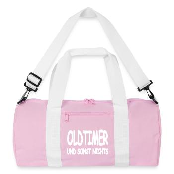 Oldtimer - Recycelte Duffel Bag - Rosa/Weiß - Vorne