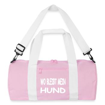 Hund - Recycelte Duffel Bag - Rosa/Weiß - Vorne