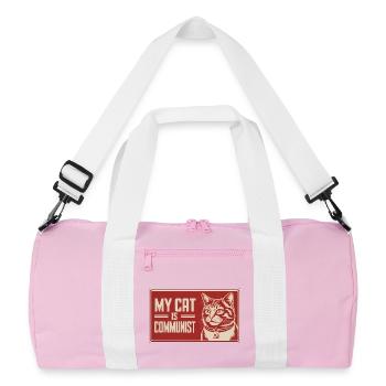 Mon chat est communiste - Drôle de Chat PropagandeT-Shirt - Sac de sport recyclé - rose/blanc - Devant