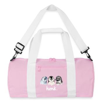 Funny chatter of penguins - Recycled Duffel Bag - pink/white - Front