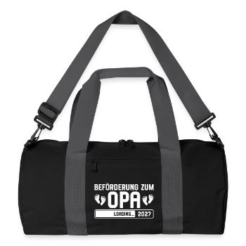 Beförderung zum Opa 2027 loading - Recycelte Duffel Bag - Schwarz/Graphitgrau - Vorne