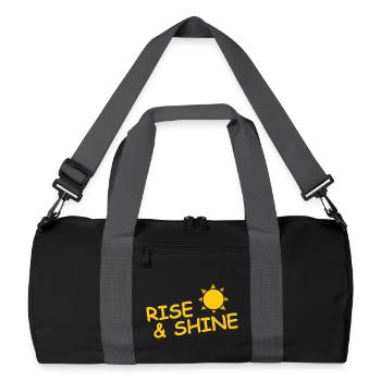 RISE AND SHINE - Recycelte Duffel Bag - Schwarz/Graphitgrau - Vorne