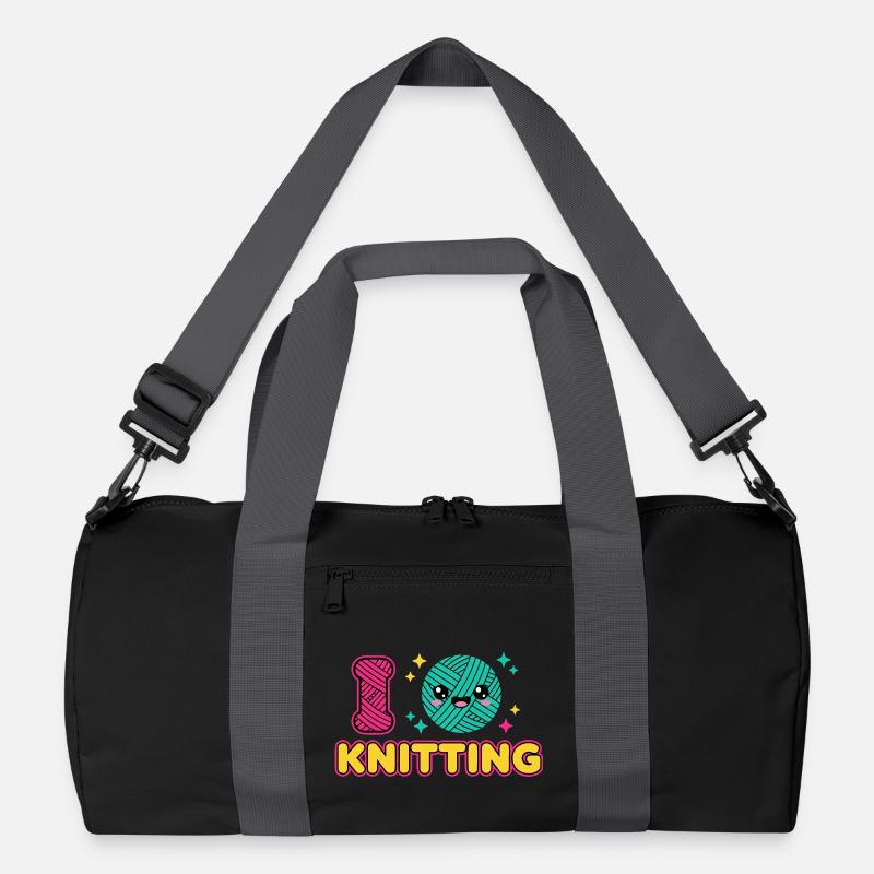 Kawaii Stricken Wolle Herz Recycelte Duffel Bag