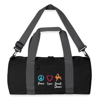 Breakdance Paix Amour - Sac de sport recyclé - noir/gris graphite - Devant
