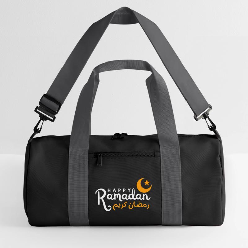 Ramadan Night Crescent Script Recycled Duffel Bag