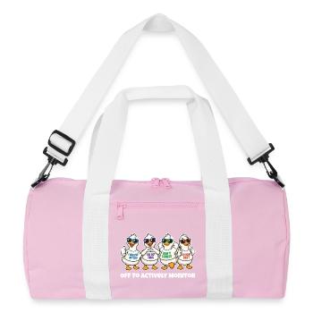 Lustige Motivations-Enten Actively Monitor - Recycelte Duffel Bag - Rosa/Weiß - Vorne