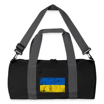 Drapeau Ukraine Drapeau Grunge Rétro Vintage - Sac de sport recyclé - noir/gris graphite - Devant