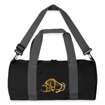 Glyphe "Nashorn" - Recycelte Duffel Bag - Schwarz/Graphitgrau - Vorne