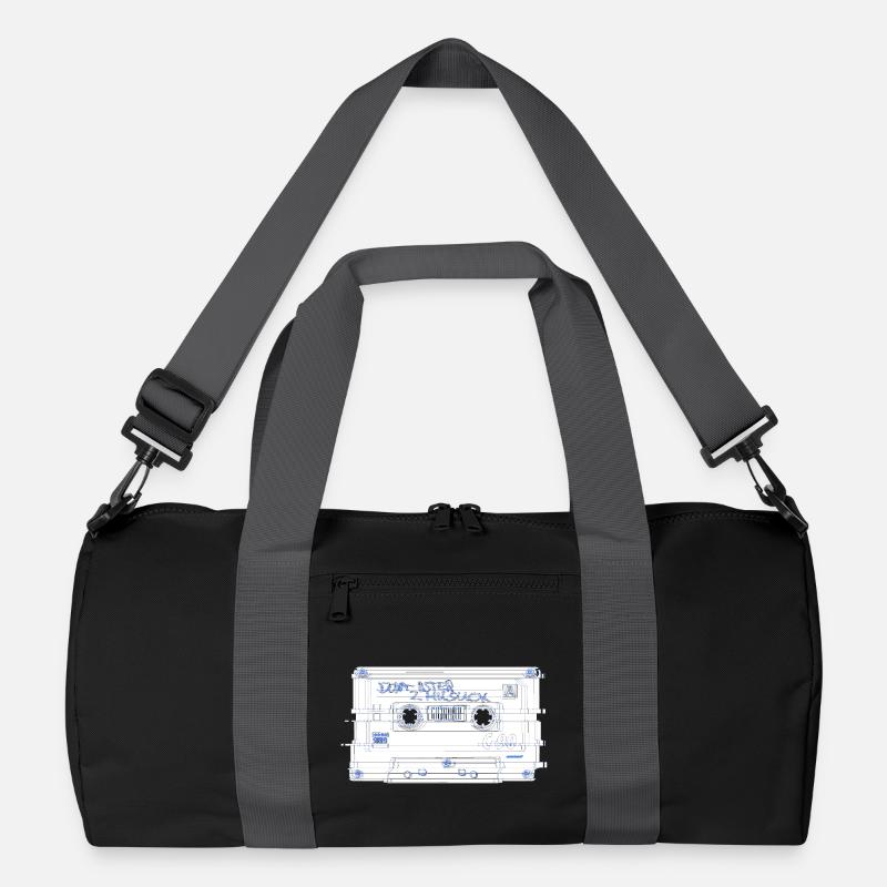 cassette outline - Recycelte Duffel Bag - Schwarz/Graphitgrau