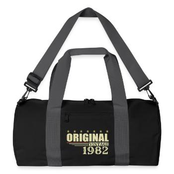 1982 birthday 1982 - Recycled Duffel Bag - black/graphite grey - Front