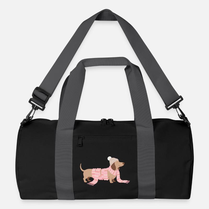Winter Dackel Illustration Recycelte Duffel Bag