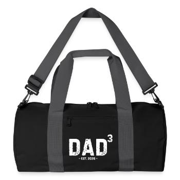 Dad Cubed Est 2026 Third Time Dad of Three Kids - Recycled Duffel Bag - black/graphite grey - Front