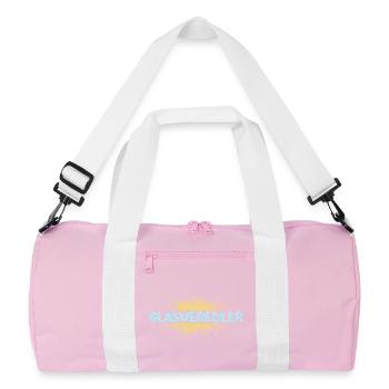 Gift for glass finisher - Recycled Duffel Bag - pink/white - Front