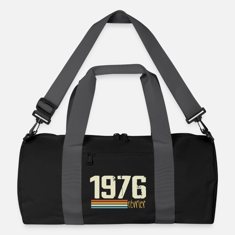 Februar 1976 – Februar 1976 Jubiläum 1976 - Recycelte Duffel Bag - Schwarz/Graphitgrau