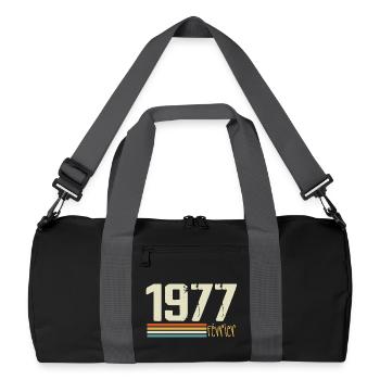 Februar 1977 – Februar 1977 Jubiläum 1977 - Recycelte Duffel Bag - Schwarz/Graphitgrau - Vorne