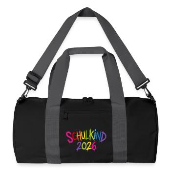 Schulkind 2026 - Recycelte Duffel Bag - Schwarz/Graphitgrau - Vorne