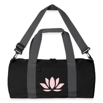Lotus Flower Lotus Flowers Pastel Flower Blossom Yoga - Recycled Duffel Bag - black/graphite grey - Front