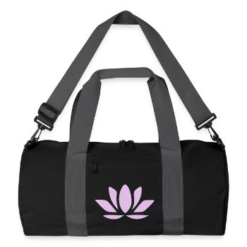 Lotus Flower Lotus Flowers Pastel Flower Blossom Yoga - Recycled Duffel Bag - black/graphite grey - Front