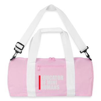 Educator Of Little Humans Lehrer Lustig Kinder - Recycelte Duffel Bag - Rosa/Weiß - Vorne