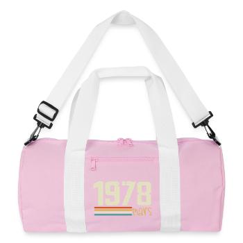 Vintage March 1978 - Recycled Duffel Bag - pink/white - Front