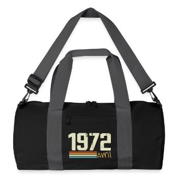 Born in April 1972 - Recycled Duffel Bag - black/graphite grey - Front