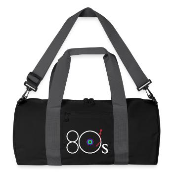 Retro Turntable Arm Rainbow Record Player Art - Recycled Duffel Bag - black/graphite grey - Front