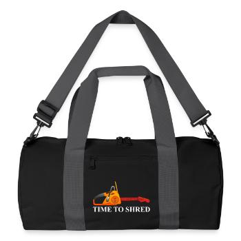 Zeit zum Shreddern – Orange Gitarren-Tool - Recycelte Duffel Bag - Schwarz/Graphitgrau - Vorne