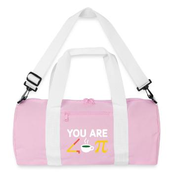 Tu es un thé acu Pi, un café mignon - Sac de sport recyclé - rose/blanc - Devant