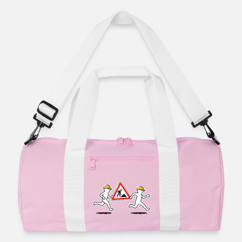 Zwei Bauarbeiter tragen ein Baustellenschild Recycelte Duffel Bag
