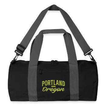 Portland Oregon Vintage Script - Recycled Duffel Bag - black/graphite grey - Front