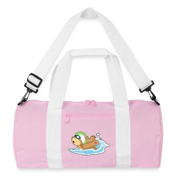 Bear Swimming Goggles Summer - Recycled Duffel Bag - pink/white - Front