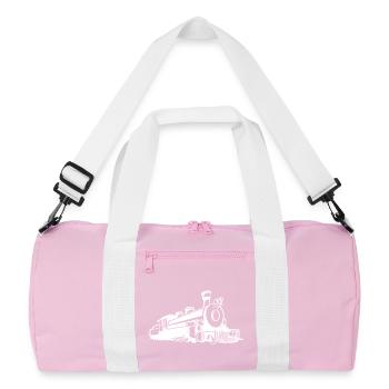 Dampflokomotive Skizze - Recycelte Duffel Bag - Rosa/Weiß - Vorne