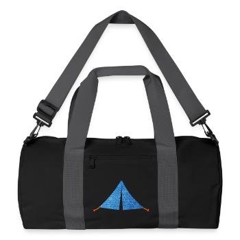 Zelt Jeans Muster Camping Camper zelten Van Life - Recycelte Duffel Bag - Schwarz/Graphitgrau - Vorne