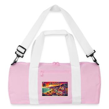 Design de palmier de plage Jalisco Mexico - Sac de sport recyclé - rose/blanc - Devant