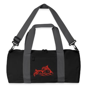 Les dauphins rouges - Sac de sport recyclé - noir/gris graphite - Devant
