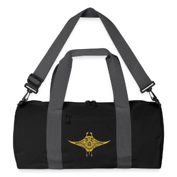 Tribal Maori Polynesian Stingray Matau Manta Ray - Recycled Duffel Bag - black/graphite grey - Front