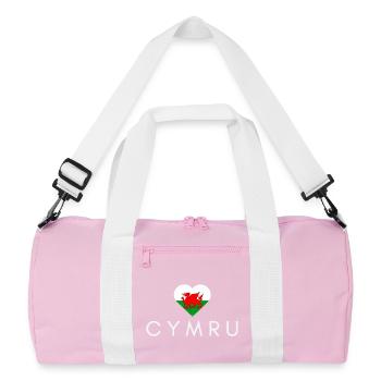 Cœur avec drapeau gallois, fierté galloise - Sac de sport recyclé - rose/blanc - Devant