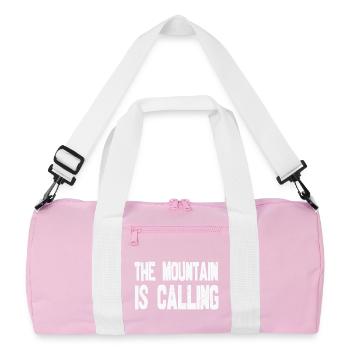 The Mountain is calling - Recycled Duffel Bag - pink/white - Front