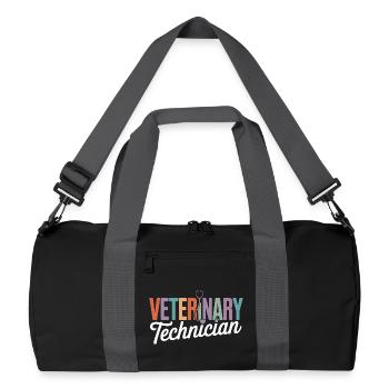 Tiermedizinischer Techniker Regenbogen-Logo - Recycelte Duffel Bag - Schwarz/Graphitgrau - Vorne