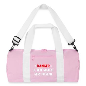 Danger Fart without warning - Recycled Duffel Bag - pink/white - Front