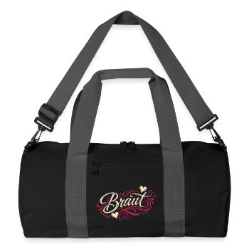 Chemise de mariée Enterrement de vie de garçon femmes Chemise de fête de jeune fille - Sac de sport recyclé - noir/gris graphite - Devant